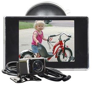 3.5" Car Rearview Monitoring System w/Wired Video Camera Monitor - Click Image to Close